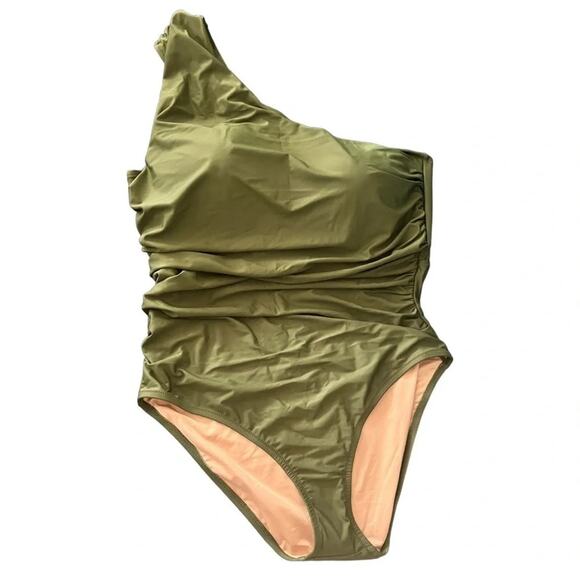 J.Crew Ruched one-shoulder one-piece Swimsuit Size 20 NWT - Picture 8 of 9